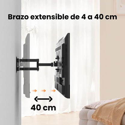 Soporte de TV brazo extensible Dinon. El brazo se extiende de 4 a 40 cm
