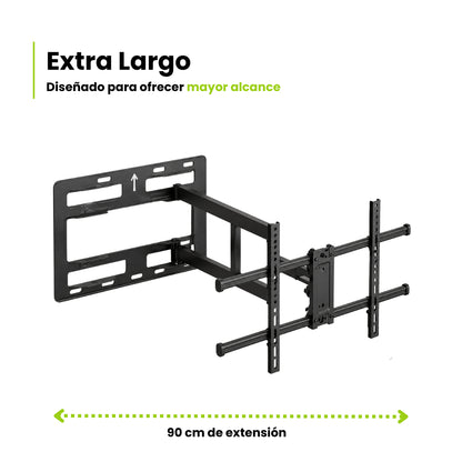 Con brazo extra largo hasta 90 cm de extensión