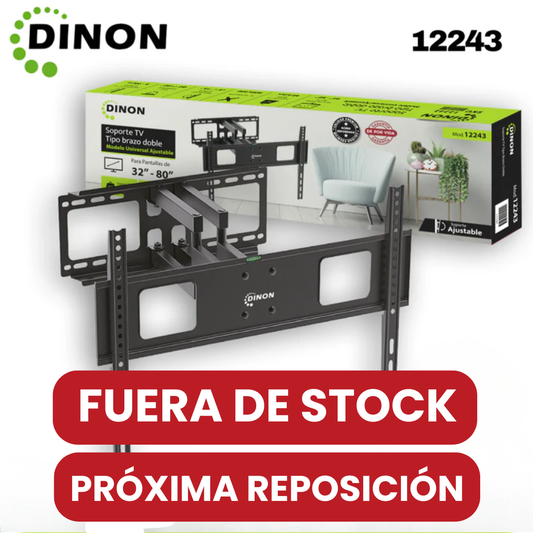 Soporte de TV Dinon, tipo brazo doble ajustables. De 32 pulgadas a 80 pulgadas. Ideal para living, dormitorio, oficinas, etc.