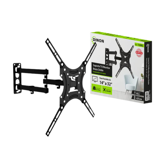 Soporte para TV/ Monitor de Brazo doble DInon. Ideal para living, dormitorio, etc