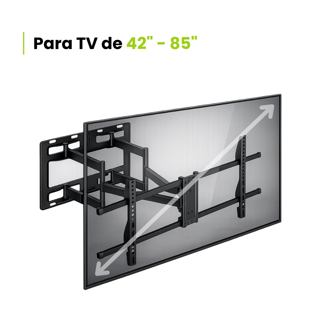 Soporte de TV con brazo doble extensible extra largo Dinon- De 42 a 85 pulgadas