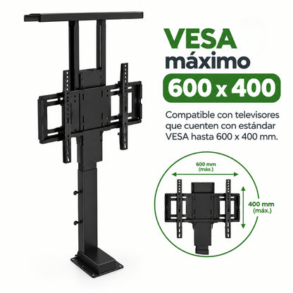 Soporte Para Tv Motorizado Elevador Para Ocultar En Mueble Vmax 600X400, Tv 32-55"