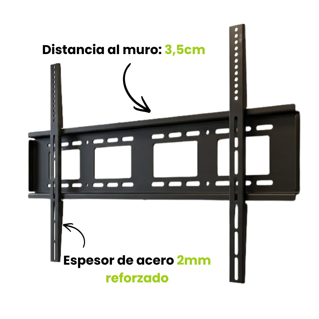 Soporte de Tv Fijo dinon, con distancia de 3,5cm al muro y espesor de acero de 2mm