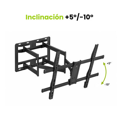 Con una inclinación de +5º y -10º