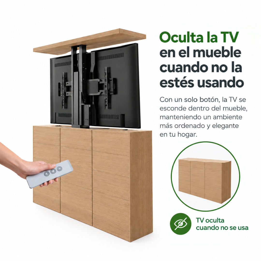 Soporte Para Tv Motorizado Elevador Para Ocultar En Mueble Vmax 600X400, Tv 32-55"