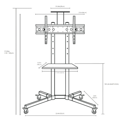 Medidas para soporte de TV tipo pedestal Dinon