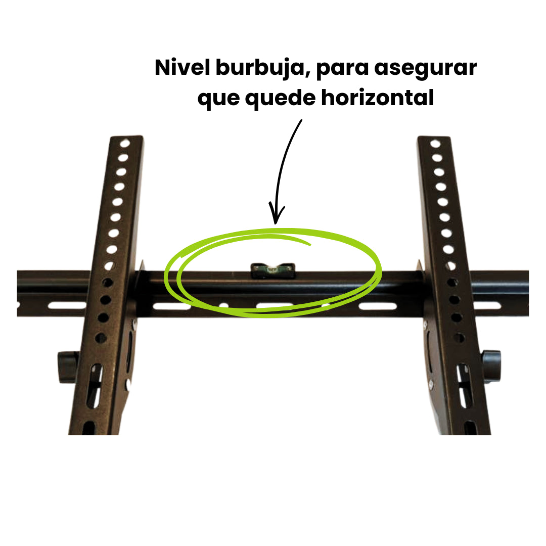 Soporte de TV regulable Dinon, incluye nivel burbuja para asegura que quede horizontal