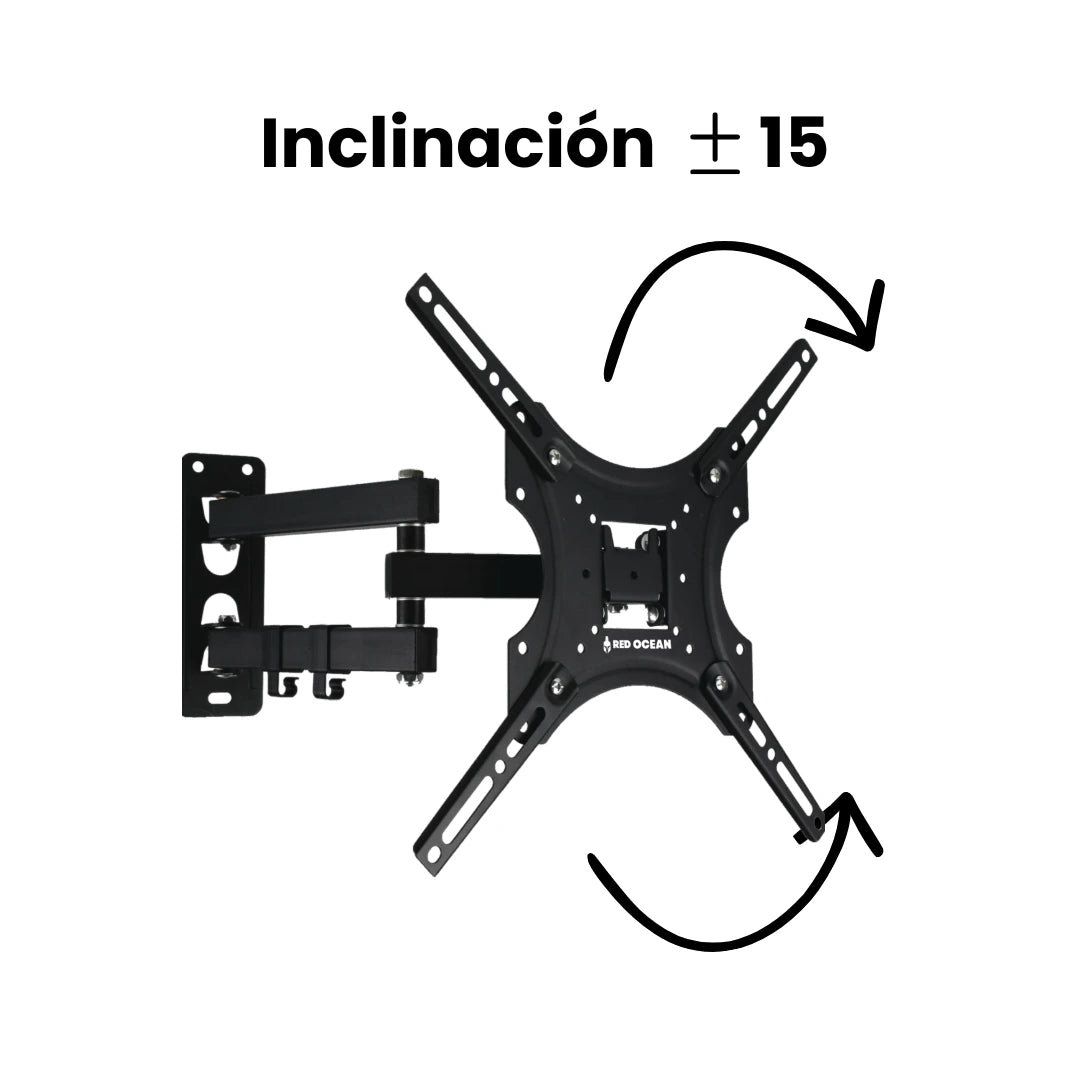 SOPORTE PARA TV ECON BRAZO DOBLE ±15° 32-55", 4-40CM, VMAX400X400, TILT, 22KG, REDOCEAN