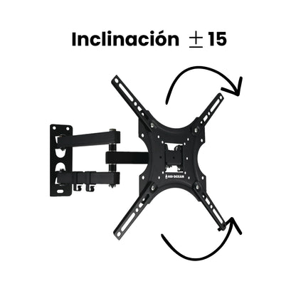 SOPORTE PARA TV ECON BRAZO DOBLE ±15° 32-55", 4-40CM, VMAX400X400, TILT, 22KG, REDOCEAN