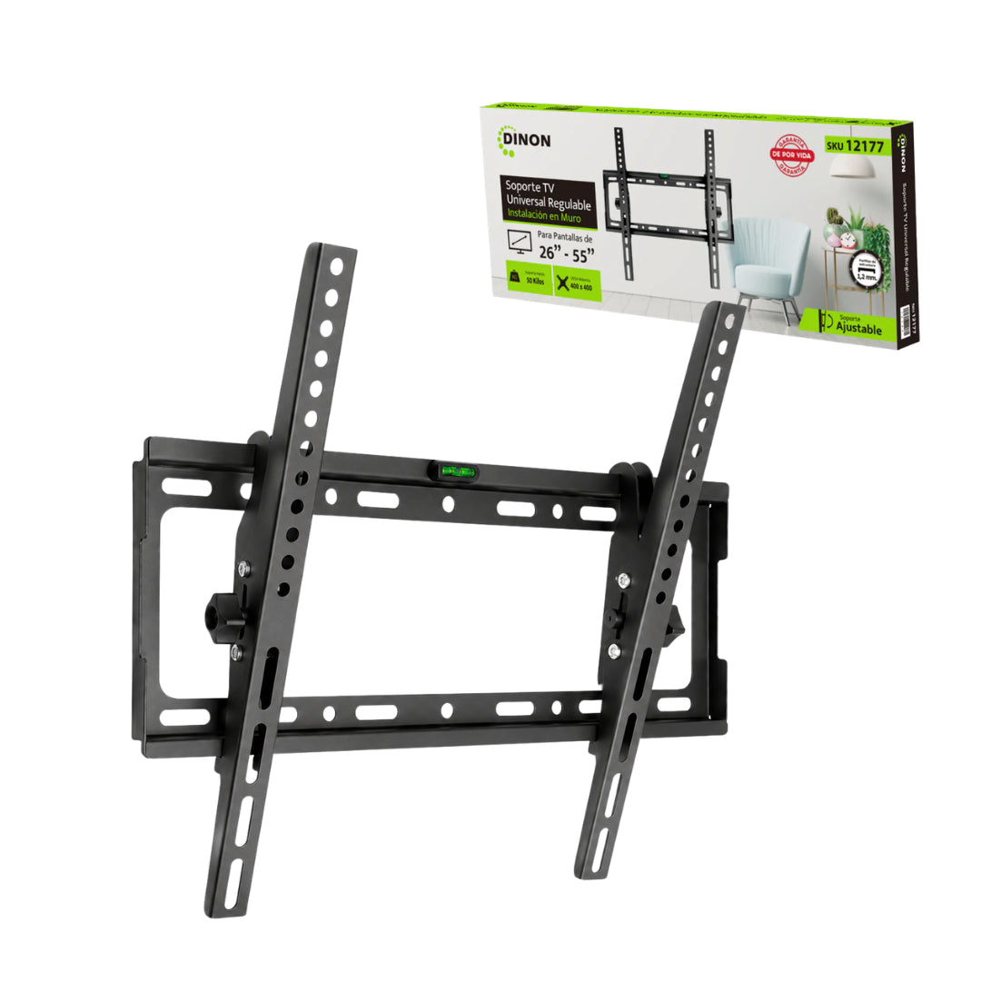 Soporte Para Tv Universal Regulable ±15° 26-55" 1.5Mm, Vmax 400X400, 50Kg, Dinon