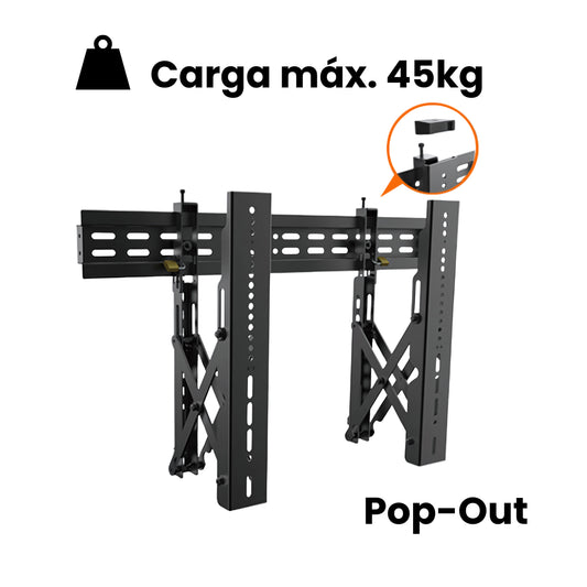 Soporte Videowall con carga máxima de 45kg. Sistema Pop-out. Ideal para aeropuertos, oficina, eventos, salas de espera, tec