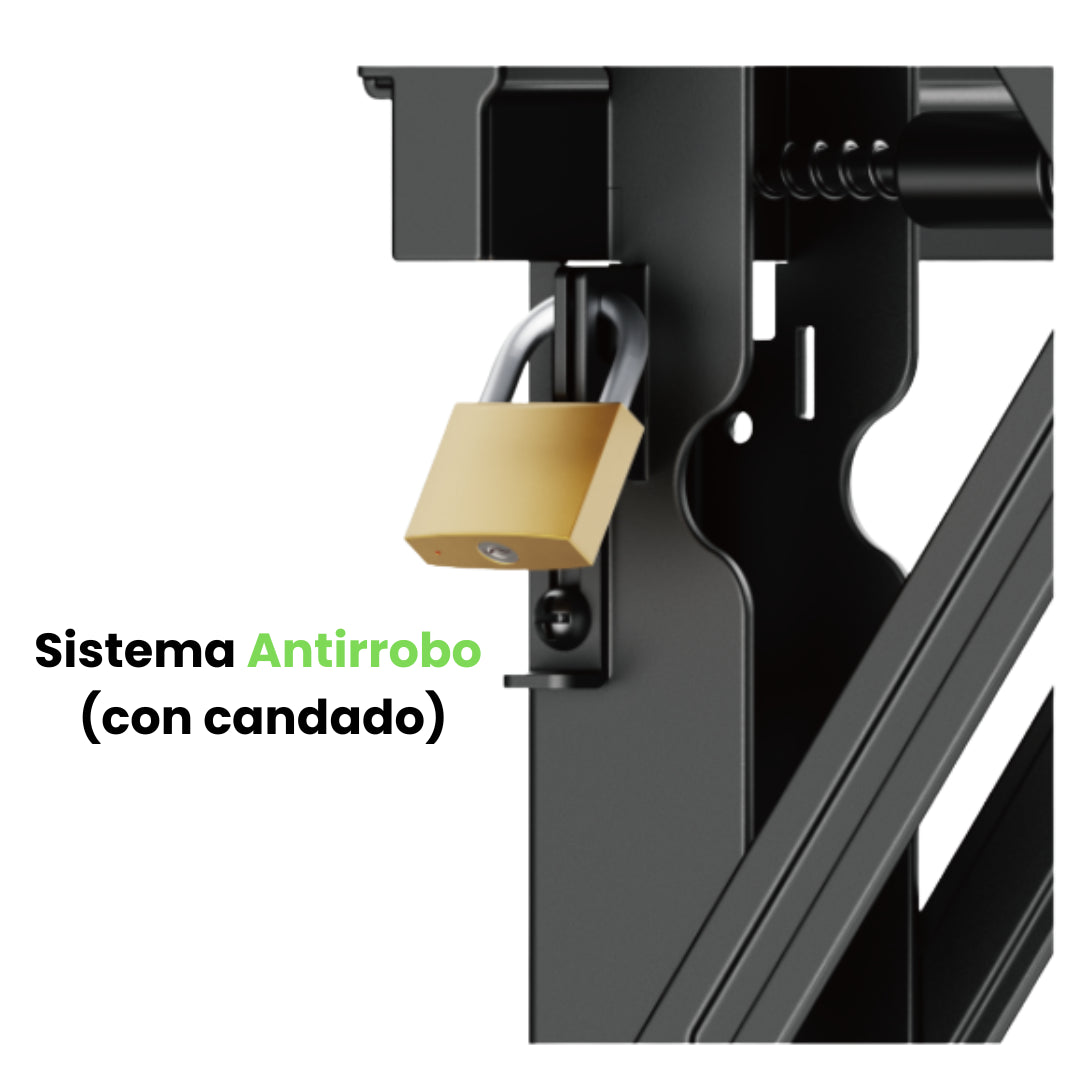 Soporte videowall dinon, con sistema antirrobo con candado