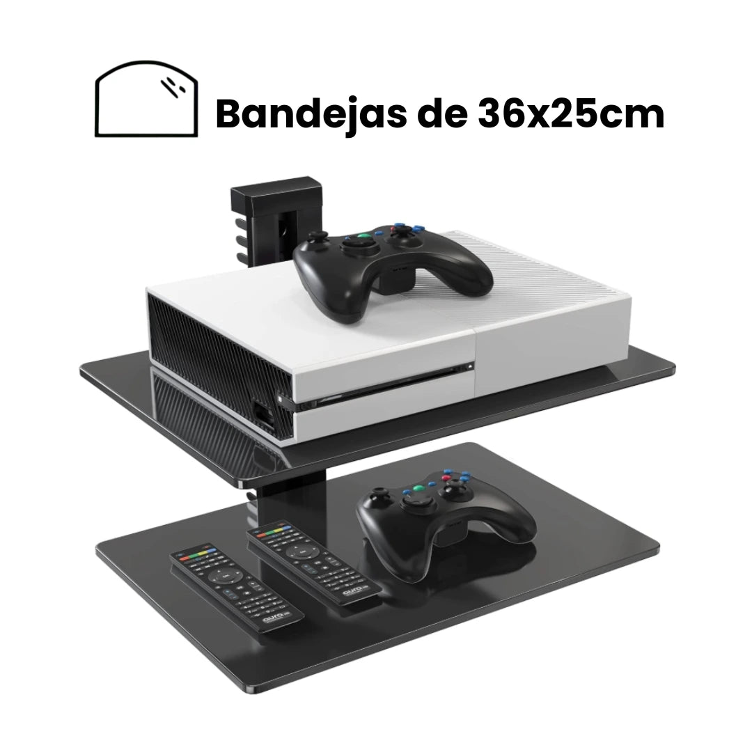 Medidas de las bandejas dobles de soporte