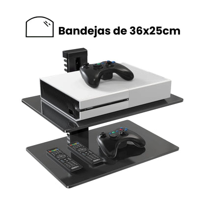 Medidas de las bandejas dobles de soporte