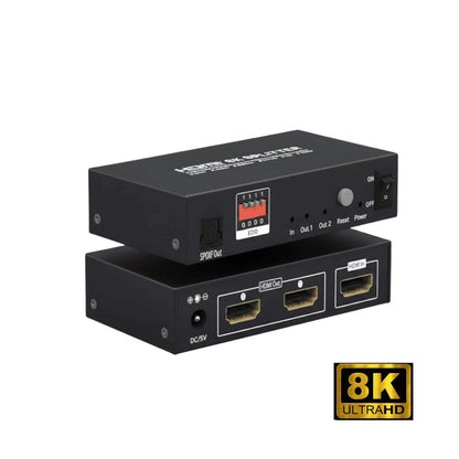Splitter 1 entrada 2 salidas HDMI 2.1 8K 60Hz Dinon Heavy Duty