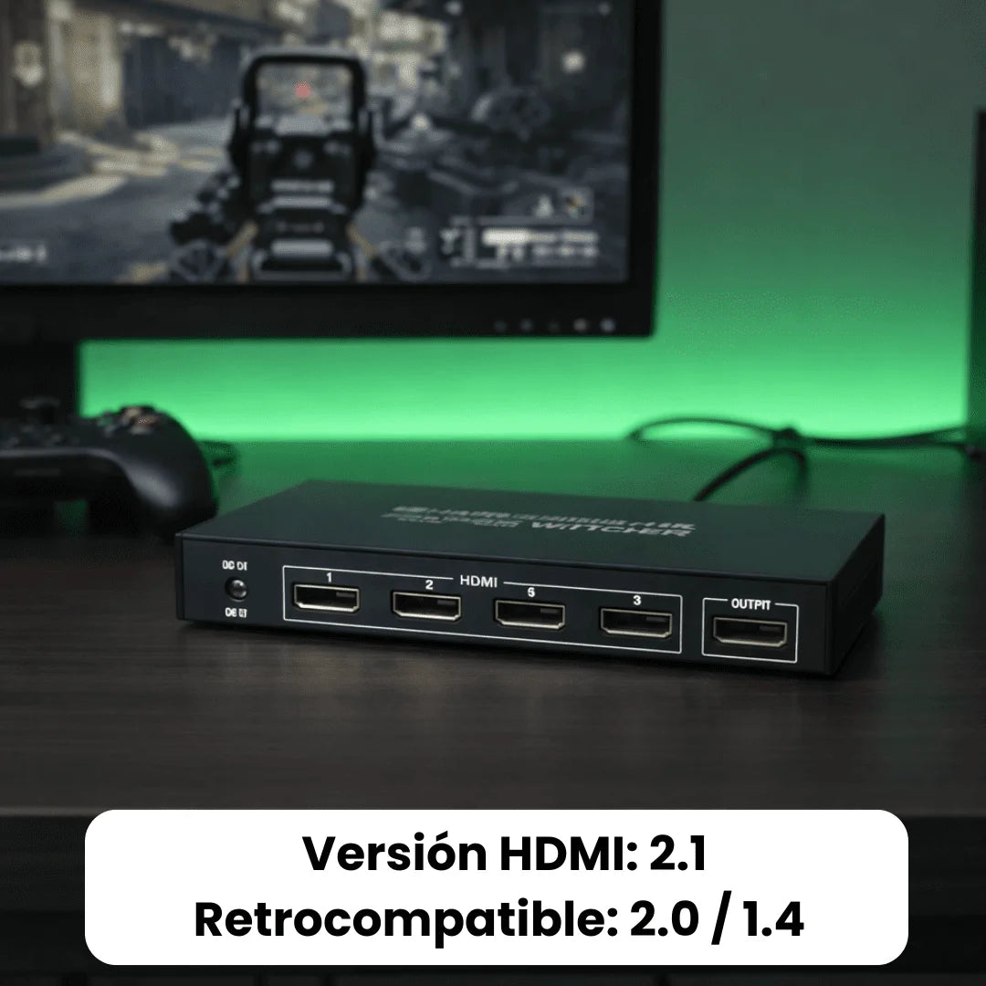 Retrocompatibilidad Splitter DInon HDMI 2.1 con HDMI 2.0 y HDMI 1.4 compatible