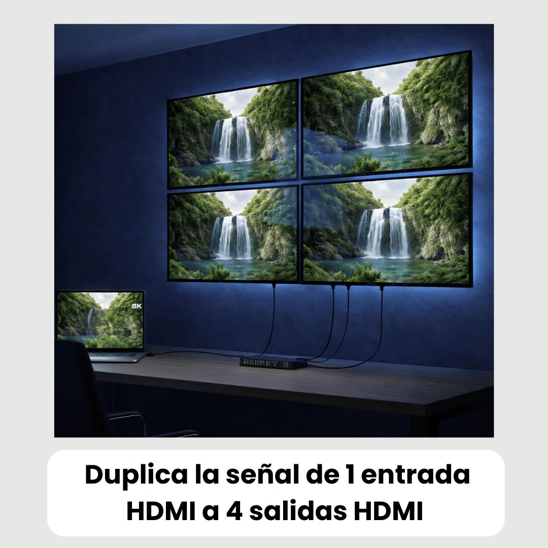 Splitter Dinon para 4 pantallas HDMI 2.1 8K 60Hz
