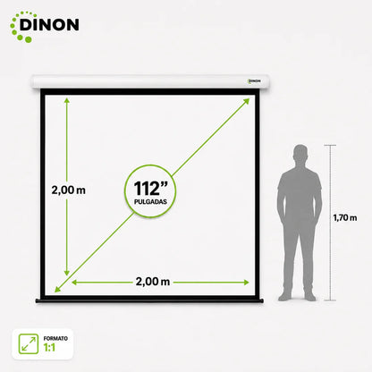 Telón Eléctrico Dinon con Motor Silencioso 2x2m (112'')