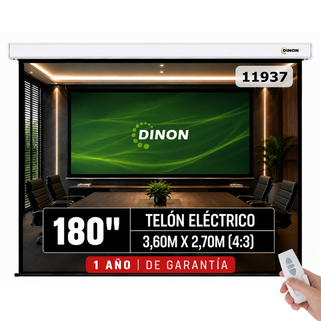 Telón eléctrico DInon 180 pulgadas, 4:3 y con control remoto
