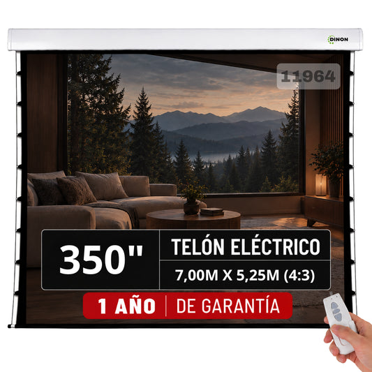 Telón Eléctrico Tensionado Dinon XL con Motor Silencioso 7x5,25m (350'')
