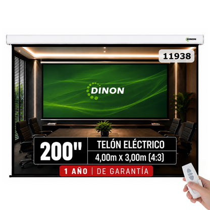 Telón eléctricos Dinon, 200 pulgadas, xl y con control remoto