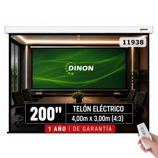 Telón eléctricos Dinon, 200 pulgadas, xl y con control remoto