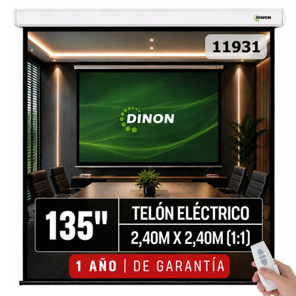Telón eléctrico dinon 135". Ideal para colegios, universidad, iglesias, etc