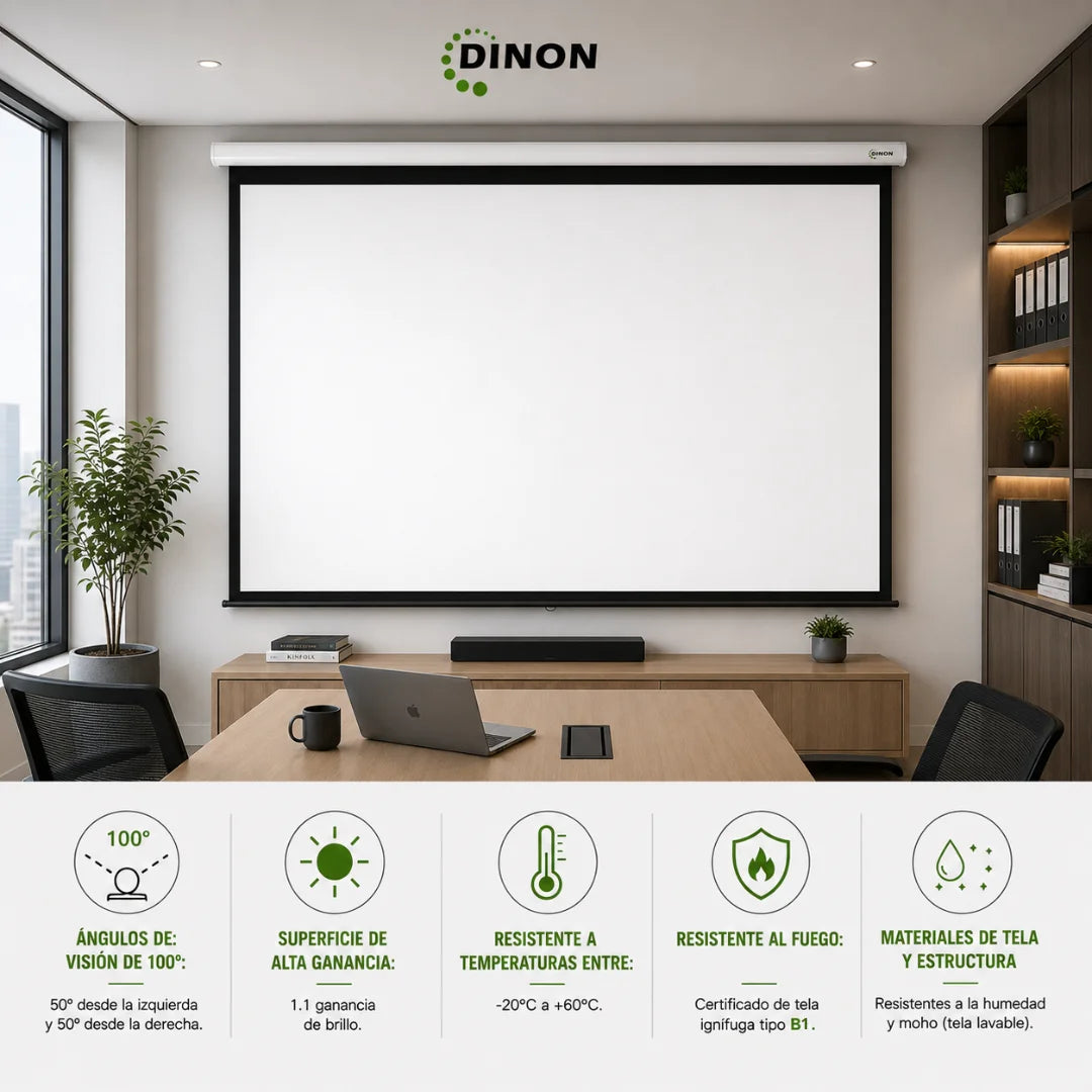 Telón Eléctrico Tensionado Dinon XL con Motor Silencioso 9x6m (426'')