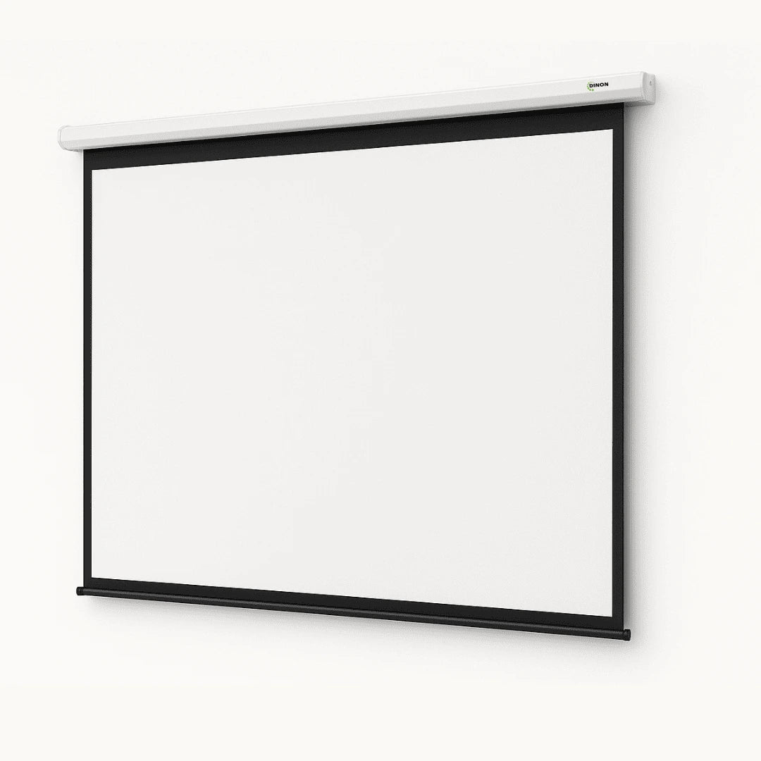 Telón eléctrico Dinon con motor silencioso fondo plano
