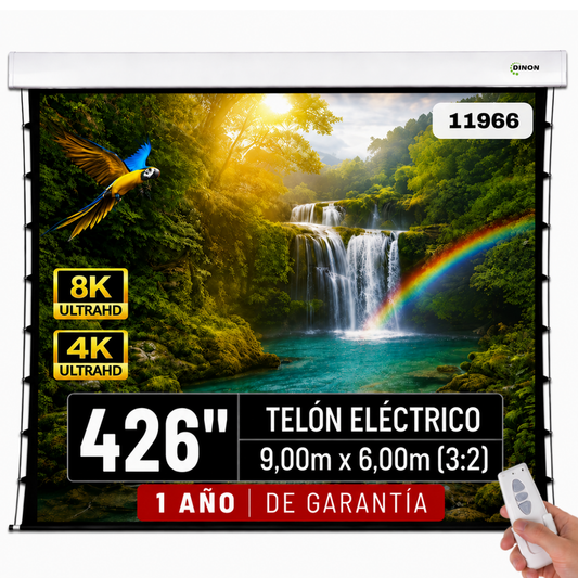 Telón Eléctrico Tensionado Dinon XL con Motor Silencioso 9x6m (426'')