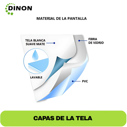 Tela blanca mate de fibra de vidrio del telón eléctrico Dinon, lavable y de alta durabilidad