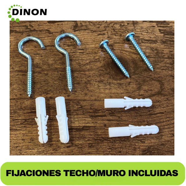 Tornillos y elementos de fijación incluidos con el telón eléctrico Dinon