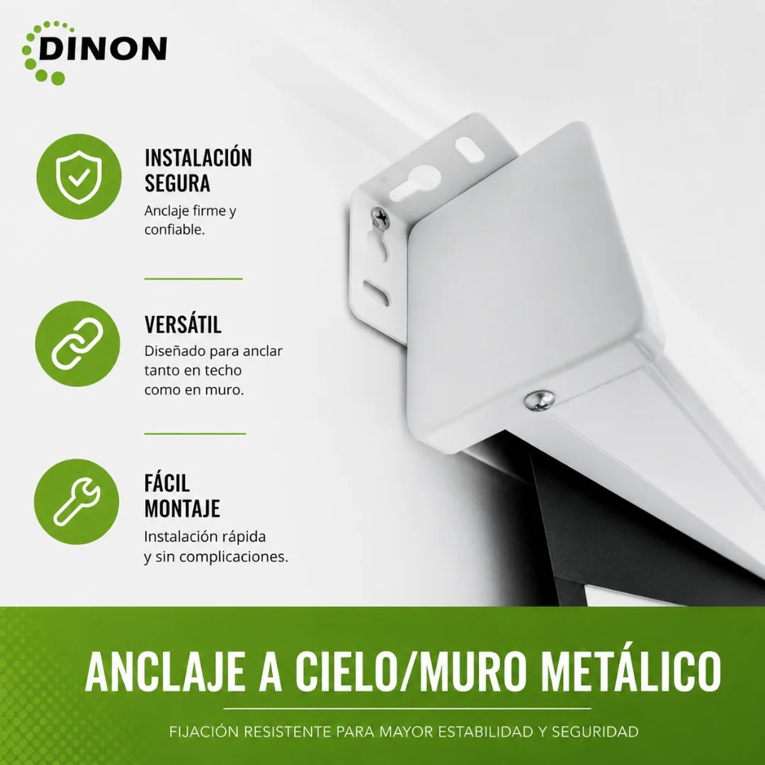 Con anclaje a cielo o muro metálico