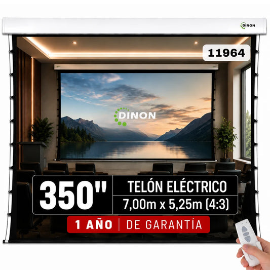 Telón Eléctrico Tensionado Dinon XL con Motor Silencioso 7x5,25m (350'')