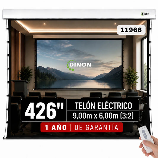 Telón Eléctrico Tensionado Dinon XL con Motor Silencioso 9x6m (426'')