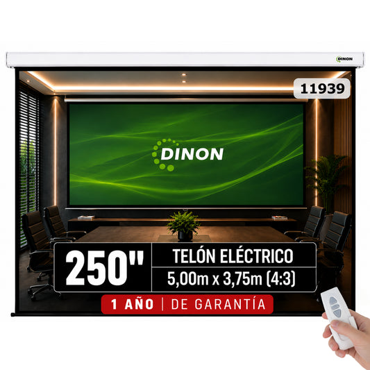 telón eléctrico xl DInon, 250 pulgadas