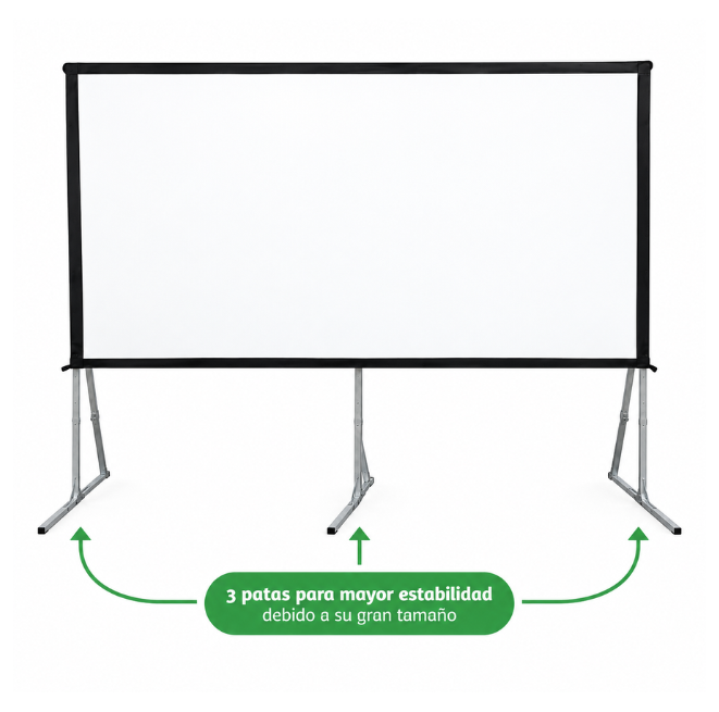 Telon Mecano Aluminio Dinon Transportable con Caja 6x4,50m (300")