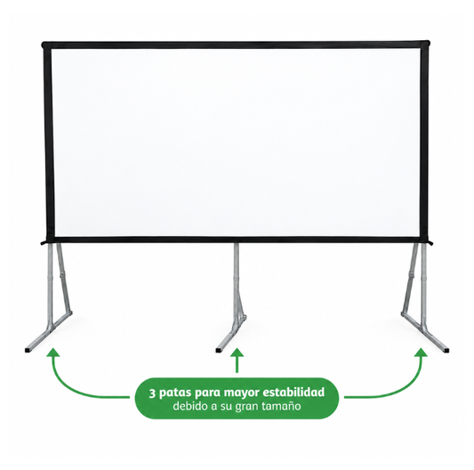 Telon Mecano Aluminio Dinon Transportable con Caja 6x4,50m (300")