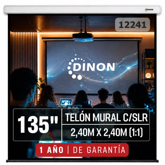 Ideal para colegios, salas, eventos, etc. Telon manual dinon