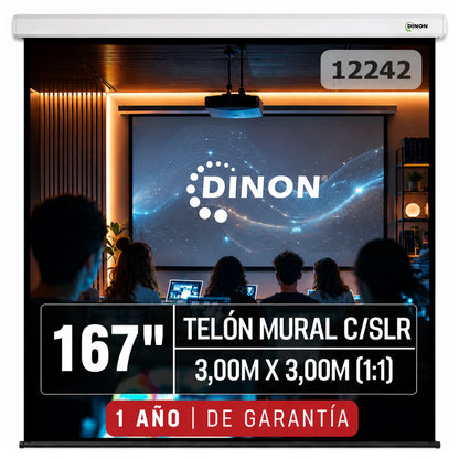 Telon mural manual dinon. 167 pulgadas