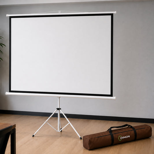 Telón trípode Dinon 100" + bolso impermeable café