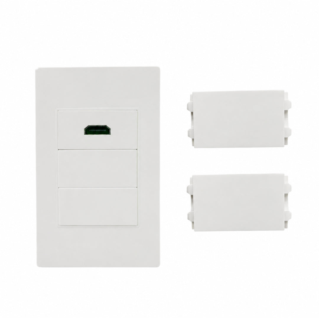 Pack Modulo Hdmi 2.0 Angulo De 90° + Wallplate (Sku 12258) + 2 Modulos Ciegos (12259)